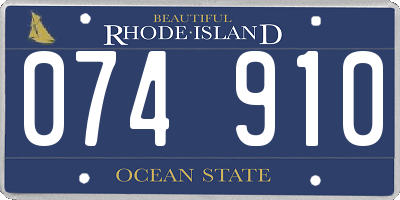 RI license plate 074910