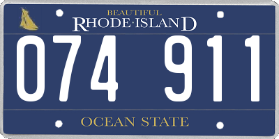 RI license plate 074911