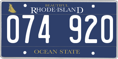RI license plate 074920