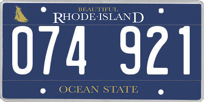 RI license plate 074921