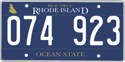 RI license plate 074923