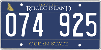 RI license plate 074925