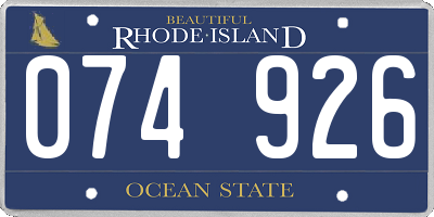 RI license plate 074926