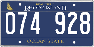 RI license plate 074928