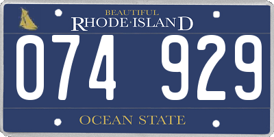 RI license plate 074929