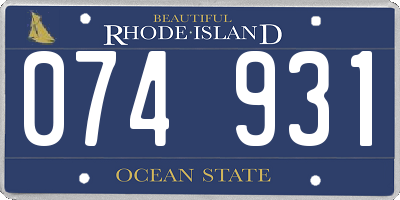 RI license plate 074931