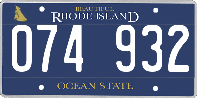 RI license plate 074932