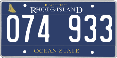 RI license plate 074933