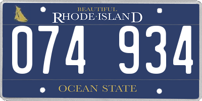 RI license plate 074934