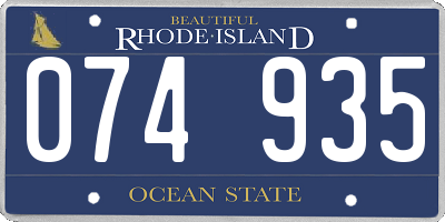 RI license plate 074935