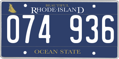 RI license plate 074936
