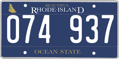 RI license plate 074937