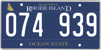 RI license plate 074939