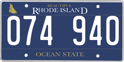 RI license plate 074940