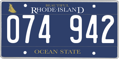 RI license plate 074942
