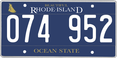 RI license plate 074952