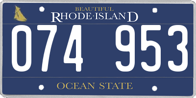 RI license plate 074953