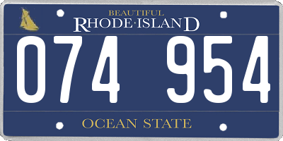 RI license plate 074954