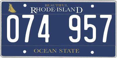 RI license plate 074957