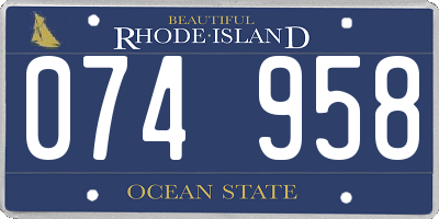 RI license plate 074958