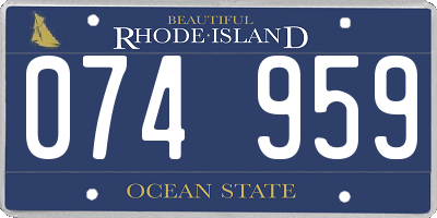 RI license plate 074959
