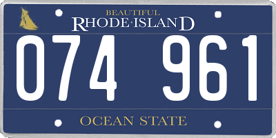 RI license plate 074961