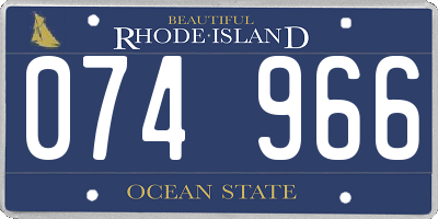 RI license plate 074966