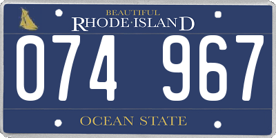 RI license plate 074967
