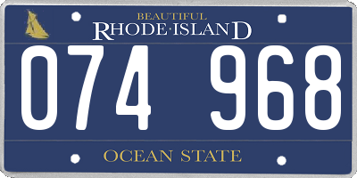 RI license plate 074968