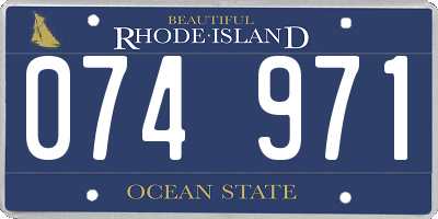 RI license plate 074971