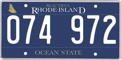 RI license plate 074972