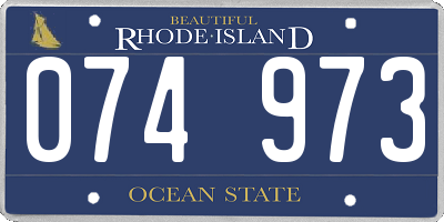 RI license plate 074973