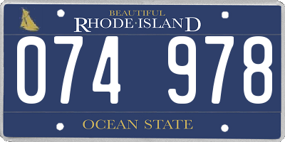 RI license plate 074978