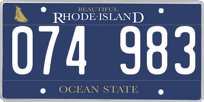 RI license plate 074983