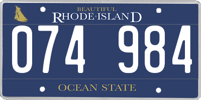 RI license plate 074984