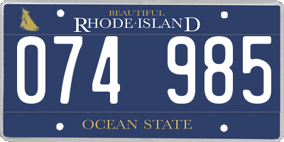 RI license plate 074985
