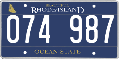 RI license plate 074987
