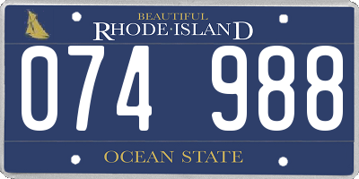 RI license plate 074988