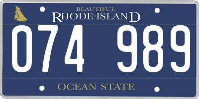 RI license plate 074989