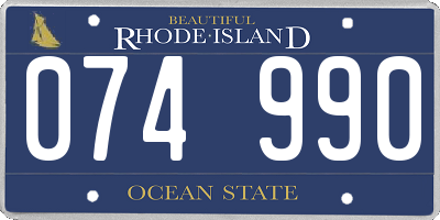 RI license plate 074990
