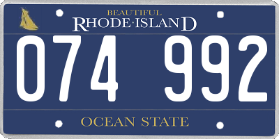 RI license plate 074992