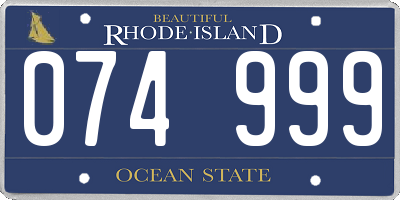 RI license plate 074999