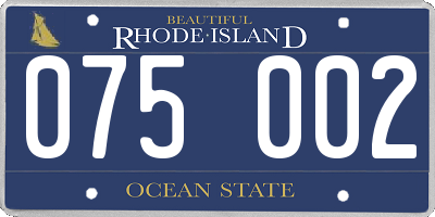 RI license plate 075002