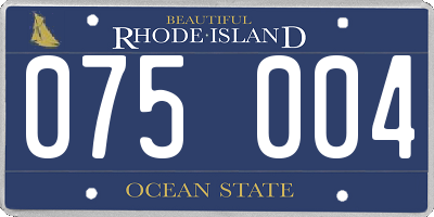 RI license plate 075004