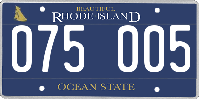 RI license plate 075005