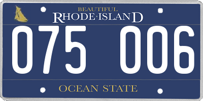 RI license plate 075006