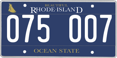 RI license plate 075007