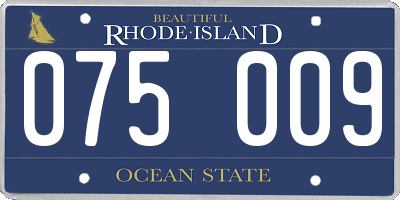 RI license plate 075009