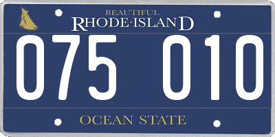 RI license plate 075010