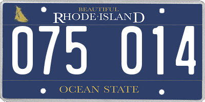 RI license plate 075014